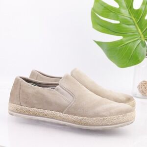 Timberland Womens Eivissa Sea Slip On Shoes Size‎ 10 Tan Cream Suede Espadrilles